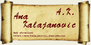 Ana Kalajanović vizit kartica